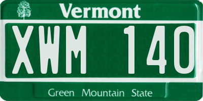VT license plate XWM140