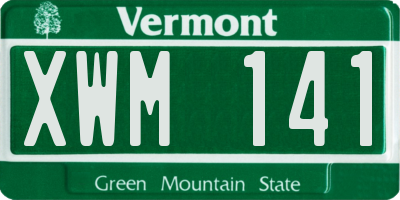 VT license plate XWM141