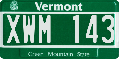 VT license plate XWM143