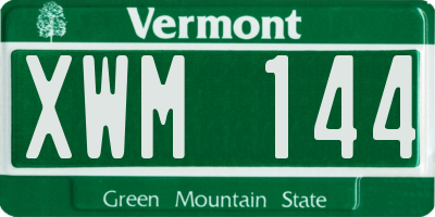 VT license plate XWM144