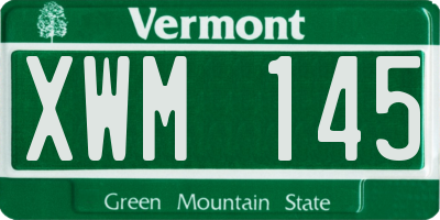 VT license plate XWM145