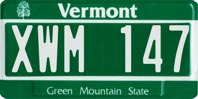 VT license plate XWM147