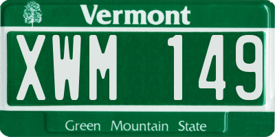VT license plate XWM149