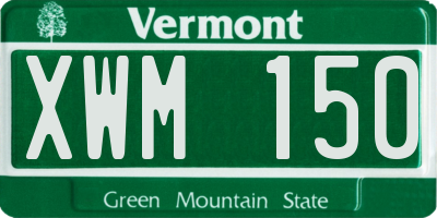 VT license plate XWM150