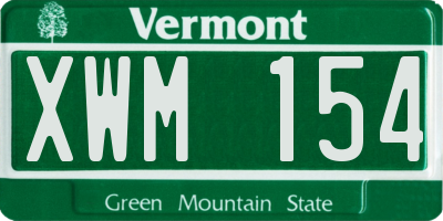 VT license plate XWM154