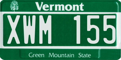 VT license plate XWM155