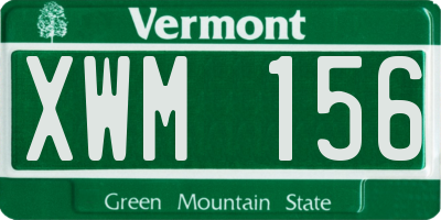 VT license plate XWM156
