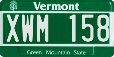 VT license plate XWM158