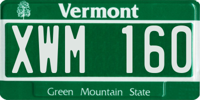 VT license plate XWM160