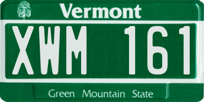VT license plate XWM161