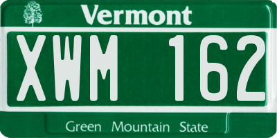 VT license plate XWM162