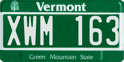 VT license plate XWM163