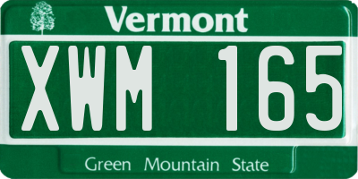 VT license plate XWM165