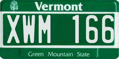 VT license plate XWM166
