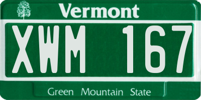 VT license plate XWM167