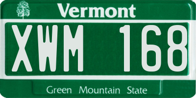 VT license plate XWM168