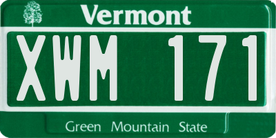 VT license plate XWM171