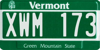 VT license plate XWM173