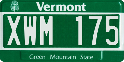 VT license plate XWM175