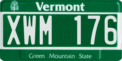 VT license plate XWM176