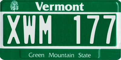 VT license plate XWM177