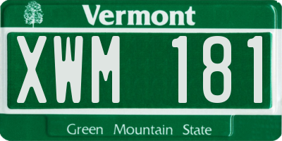 VT license plate XWM181
