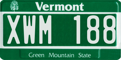 VT license plate XWM188