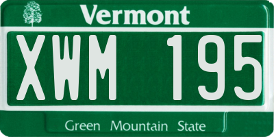 VT license plate XWM195