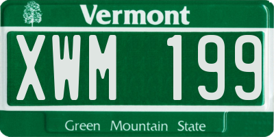 VT license plate XWM199