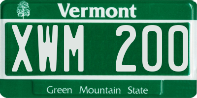 VT license plate XWM200