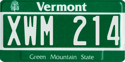 VT license plate XWM214