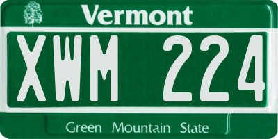 VT license plate XWM224