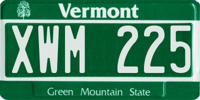 VT license plate XWM225