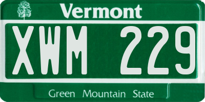 VT license plate XWM229