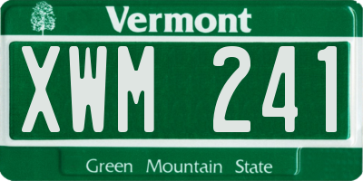 VT license plate XWM241