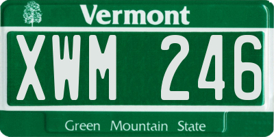 VT license plate XWM246