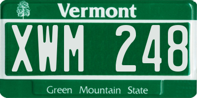 VT license plate XWM248