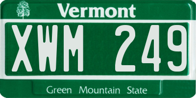 VT license plate XWM249