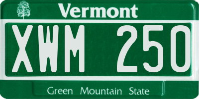VT license plate XWM250