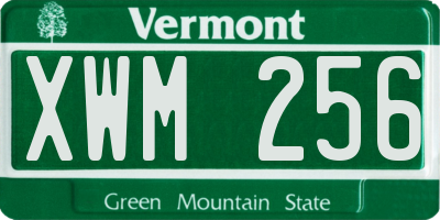 VT license plate XWM256