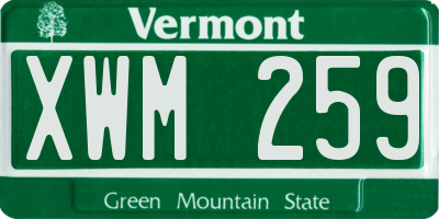 VT license plate XWM259