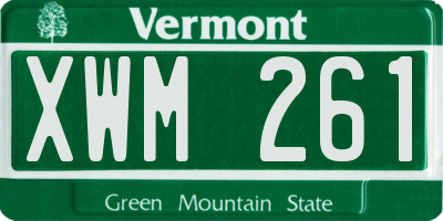 VT license plate XWM261