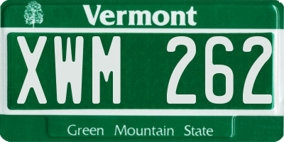 VT license plate XWM262