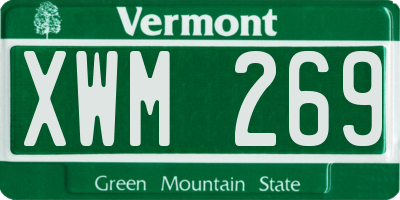 VT license plate XWM269