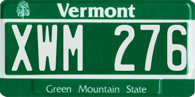 VT license plate XWM276