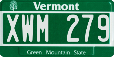 VT license plate XWM279