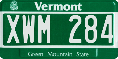 VT license plate XWM284