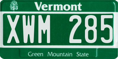 VT license plate XWM285