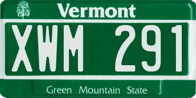 VT license plate XWM291