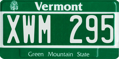 VT license plate XWM295